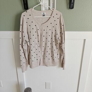 Old Navy Cream and Black Cardigan Sweater with Sparkle